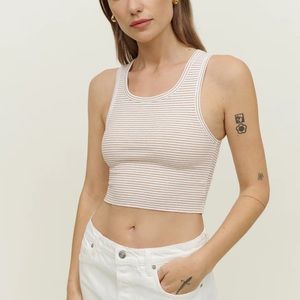 NWOT Reformation Adel Tank - Cappuccino Stripe